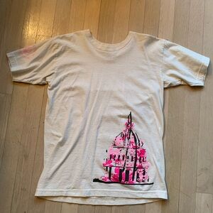 Women’s White and Pink Washington DC Cherry Blossom Capitol Graphic T-Shirt